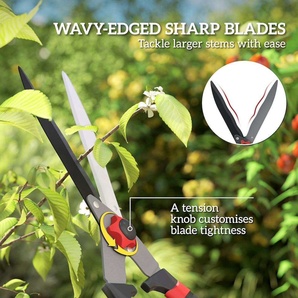 image 1 of Outsunny Garden Shears, 63.5 cm Hedge Shears with Tension Adjuster