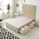 image 2 of Sunburst Divan Bed with 4 Drawers & 54'' Floor Standing Headboard Plush Velvet | Brown | Beige