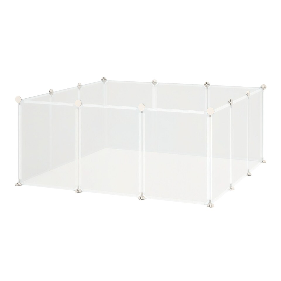 image 1 of PawHut Pet Playpen DIY Small Animal Cage 12 Panels for Hedgehog Bunny Chinchilla
