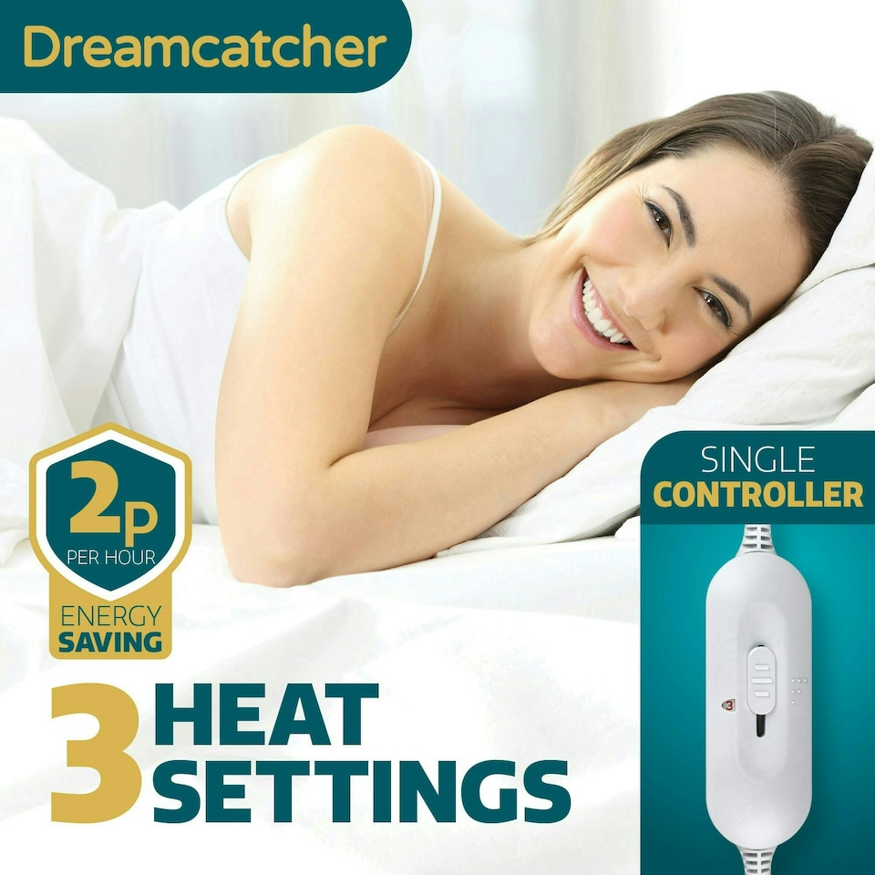 image 1 of Dreamcatcher Single Electric Under Blanket Heated Fitted Cover Single Control
