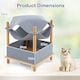 image 2 of COSTWAY 2-Tier Wooden Cat House Modern Cat Tree With Semi-enclosed Condo-Gray
