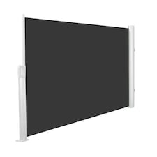 1.6m x 3m Patio Wind Break Awning Full Cassette Manual Side Shade Grey | Charcoal | 1.6m Height x 3m Projection