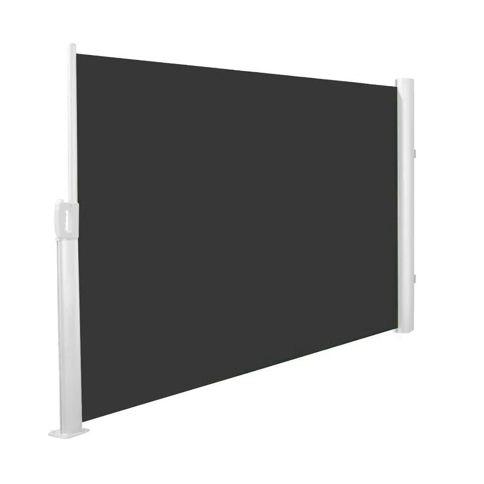 image 1 of 1.6m x 3m Patio Wind Break Awning Full Cassette Manual Side Shade Grey | Charcoal | 1.6m Height x 3m Projection