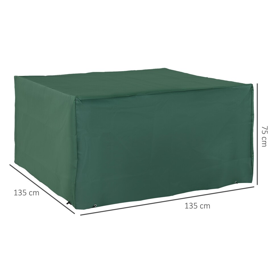 image 1 of Outsunny 135x135x75cm UV Rain Protective Cover For Garden Patio Wicker Rattan | Green | green