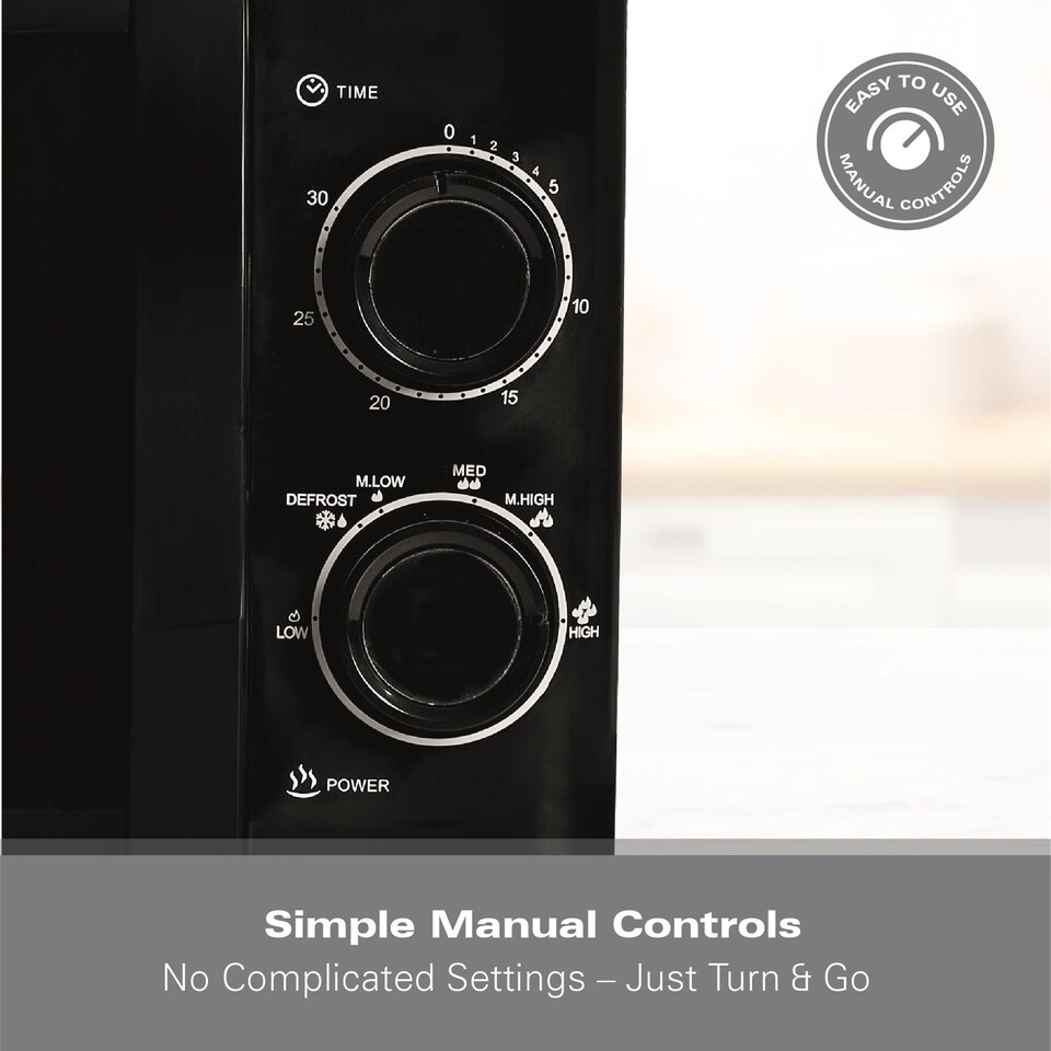 image 1 of Hamilton Beach 20L Manual Black Microwave With Stainless Steel Cavity