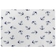 image 1 of Navy Anchors on White (Rug) Blue | Small: 60x110cm