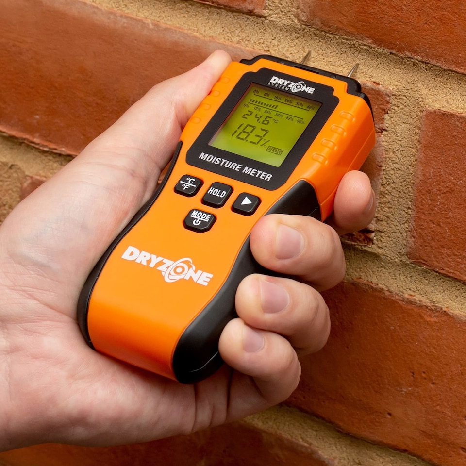 image 1 of Dryzone Moisture Meter - Damp Meter Detector for Wood, Masonry, Walls & Other Building Materials. Digital LCD Display