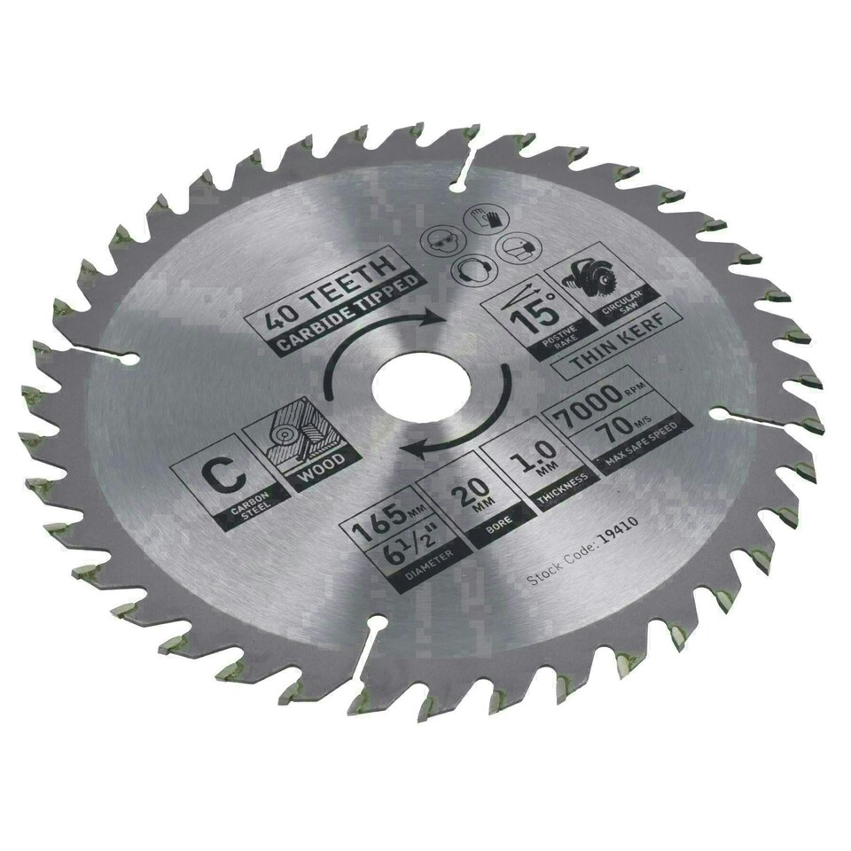 image 1 of Circular Saw Blade 165mm x 16 / 20mm 40 Teeth TCT Cutting Disc Wood 2pc