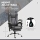image 9 of Vinsetto 6-Point Vibrating Heat Massage Chair w/ Microfibre Charcoal Grey