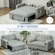 image 3 of HOMCOM 2 Seater Pull Out Sofa Bed with Adjustable Backrest, Light Grey | Multi | Two Seater