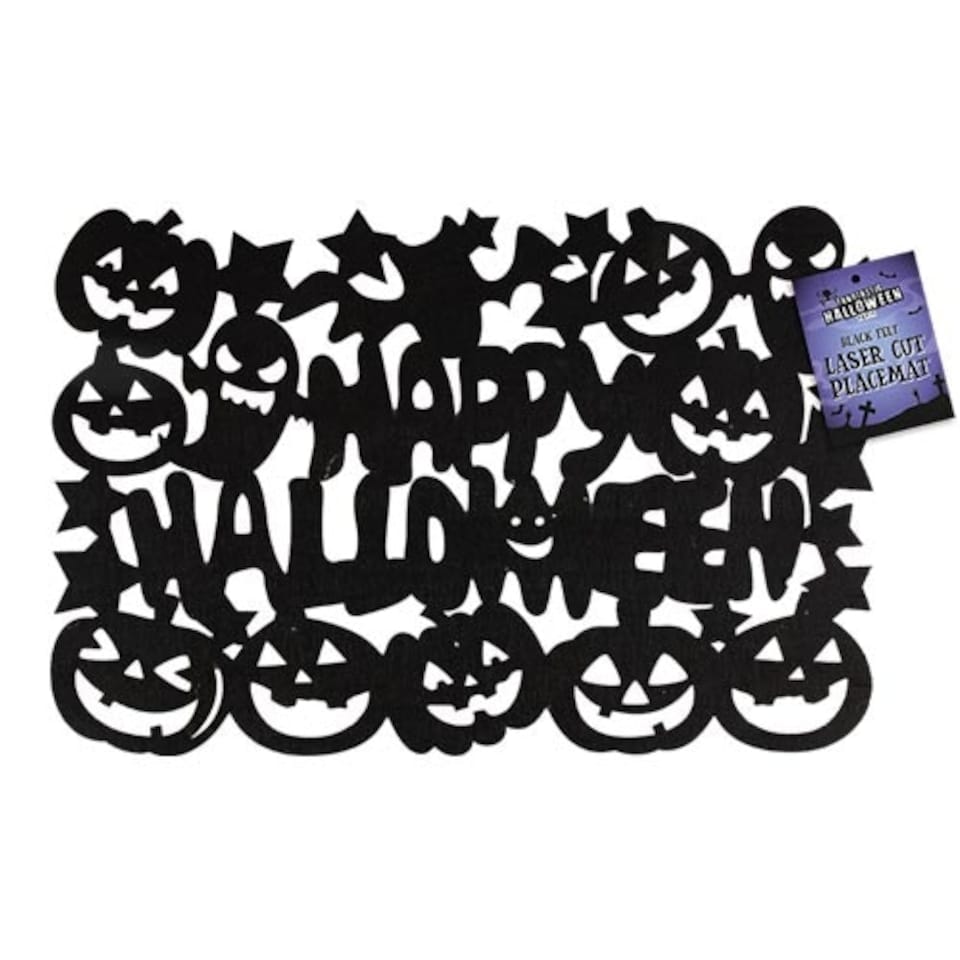 Black Happy Halloween Felt Placemat 44cm