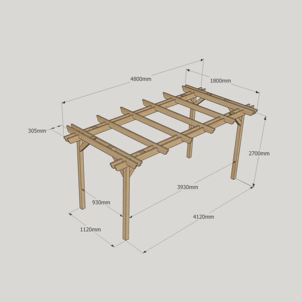 image 1 of Double Garden Pergola - Wood - L180 x W480 x H270 cm - Light Green