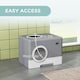 image 3 of PawHut Enclosed Cat Litter Tray with Lid, Front Entry, Top Exit, Scoop - Grey