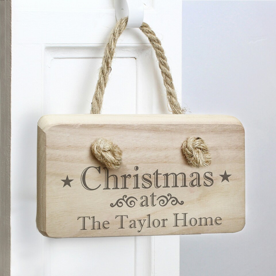 image 1 of Personalised Christmas Wooden Sign
