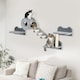 image 2 of PawHut 4PCs Wall Mounted Cat Tree, Cat Wall Furniture with Platforms, Steps, Scratching Post, Perch, Kitty House for Indoor Kittens - Grey