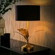 image 1 of ValueLights Christina Black with Metallic Gold Drum Shade Gold Palm Leaf Table Lamp and Bulb Gold