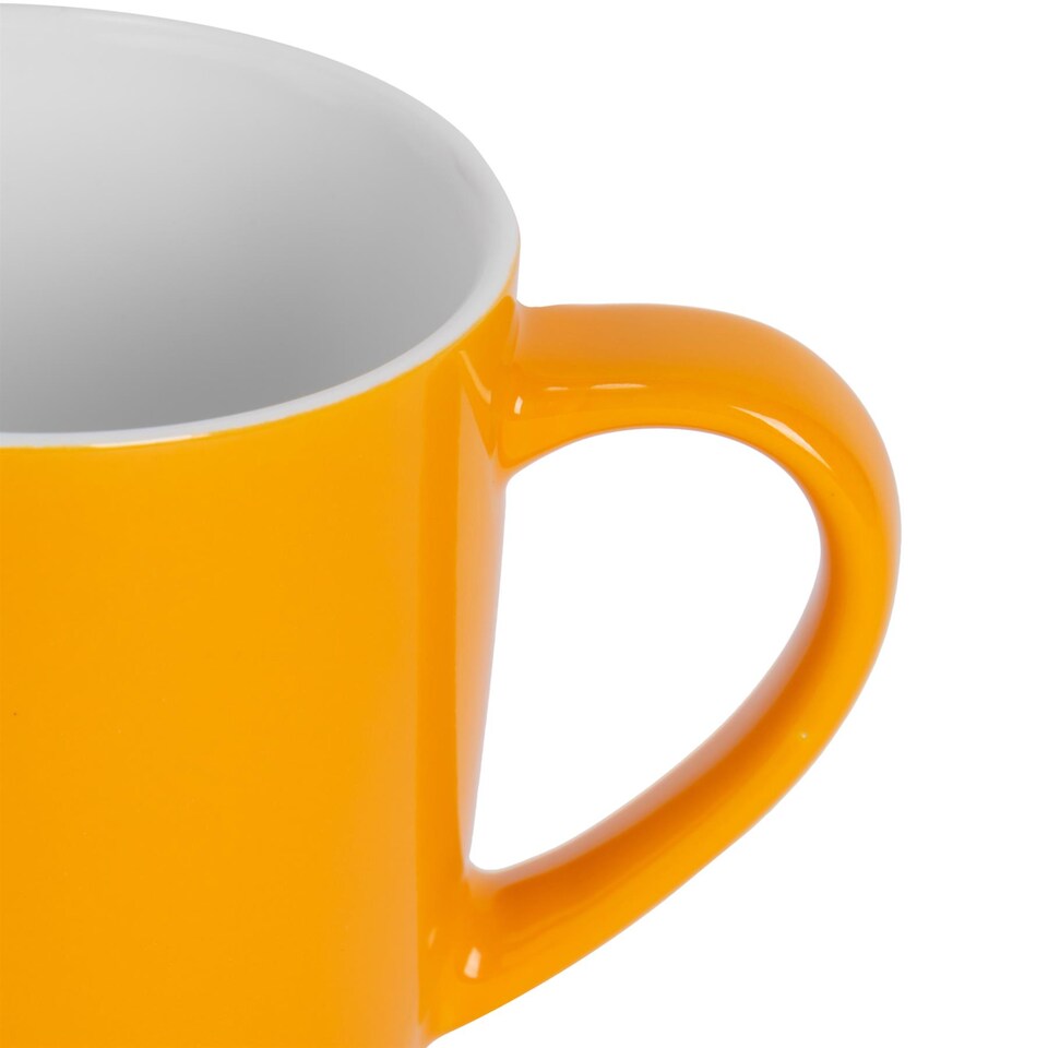 image 1 of Argon Tableware 350ml Coloured Coffee Mugs Set - Set of 6 - Gloss Stoneware Latte Cappuccino Cups Hot Chocolate Cups