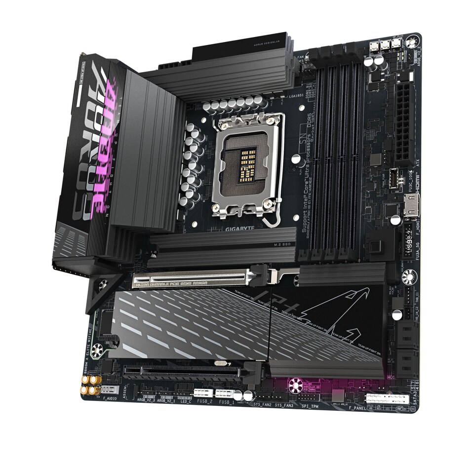 image 1 of GIGABYTE B860M AORUS ELITE WIFI6E Micro ATX Intel LGA1851 Motherboard Black B860M-AORUS-ELITE-WIFI6E