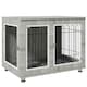 image 1 of PawHut Dog Crate Furniture, Dog Crate End Table w/ Soft Cushion, Double Door
