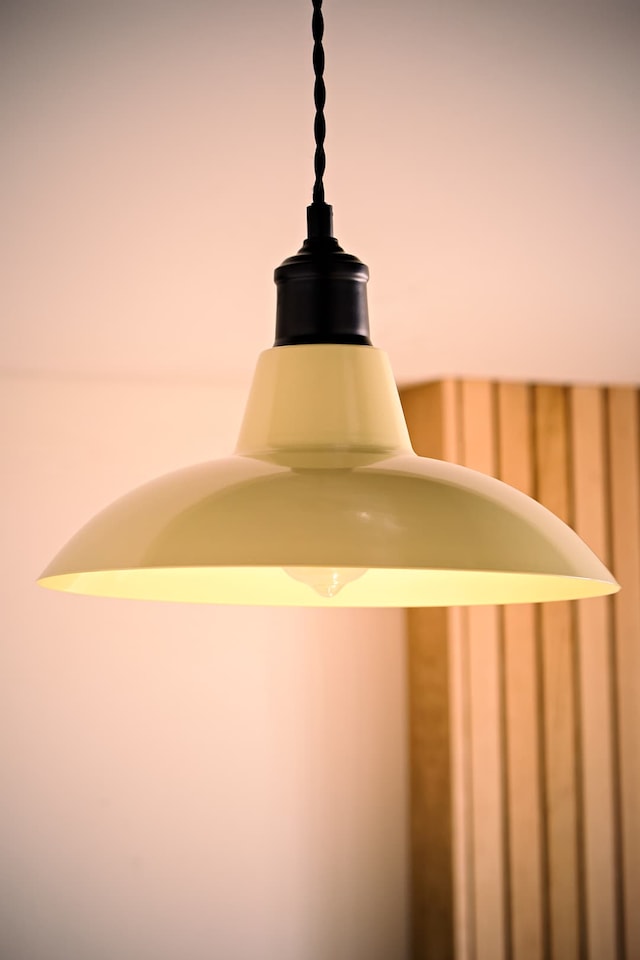 image 1 of ValueLights Civic Cream Ceiling Pendant Shade & Bulb | Cream