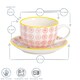 image 3 of Nicola Spring 12 Piece Hand-Printed Cappuccino Cup & Saucer Set - 250ml - Orange