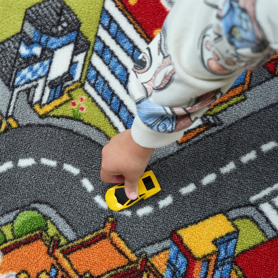 image 1 of Bargainia City Road Play Mat Soft Pile Nursery Playroom