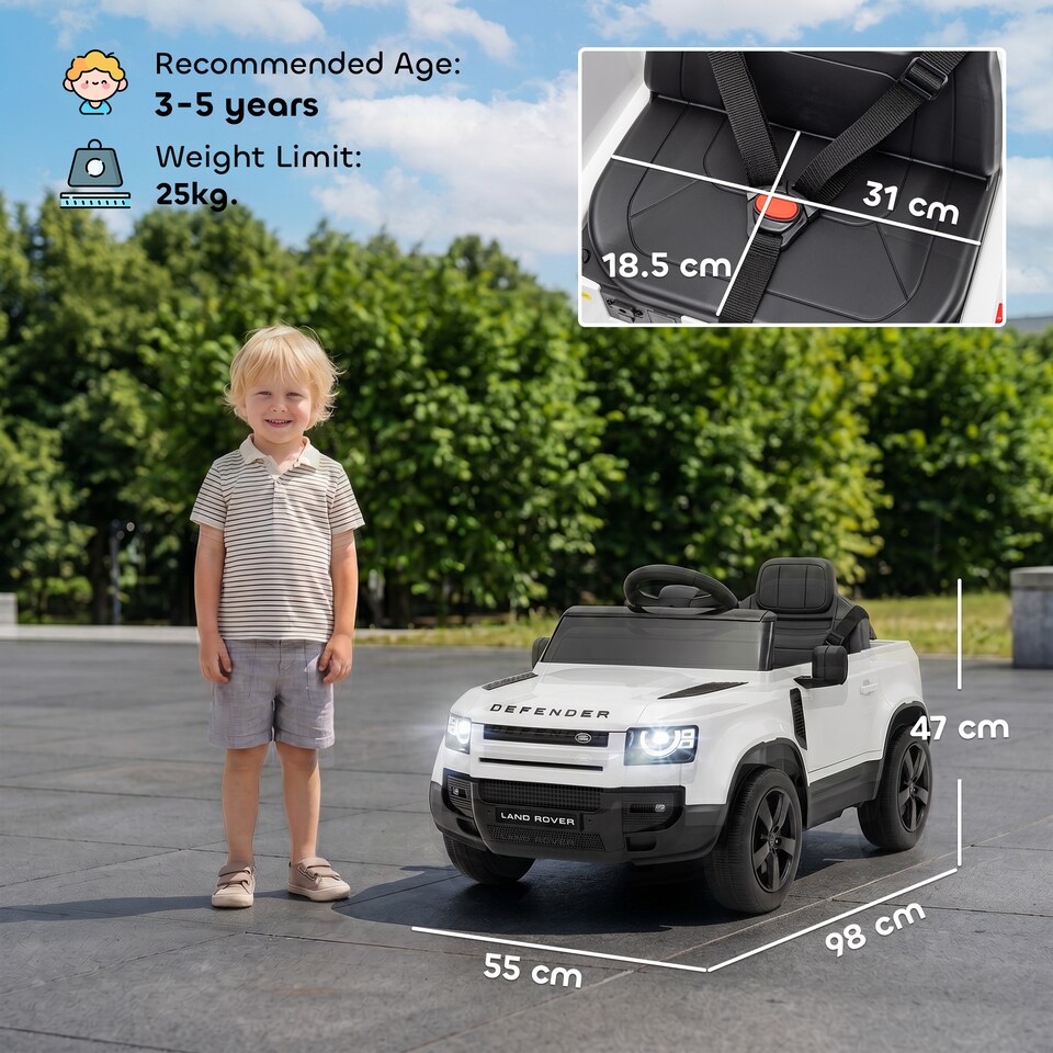 image 1 of AIYAPLAY Land Rover Defender Licensed 12V Kids Ride on Car w/ Remote