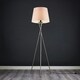 image 2 of ValueLights Camden Brushed Chrome Tripod Floor Lamp & Pink Taper Shade & Bulb | Pink