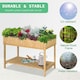 image 3 of Outsunny Wooden Herb Planter Stand 8 Cubes Bottom Shelf Raised Bed Natural