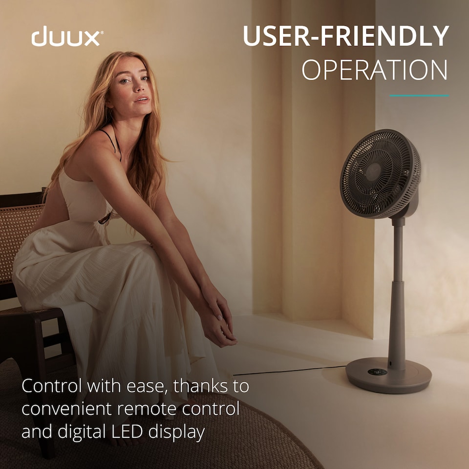 image 1 of Duux Whisper 3 Standing Fan with Remote Control | Grey | Grey