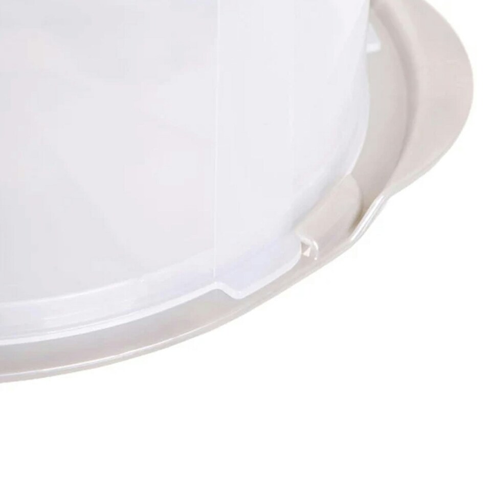 image 1 of Round Cake Clear Plastic Storage Containers With Handles & Lids For Cakes & Desserts