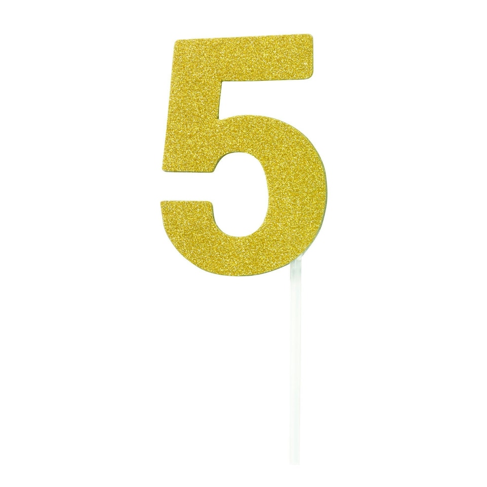 image 1 of Bristol Novelty Diamond Number Cake Topper - Gold - 8 Gold