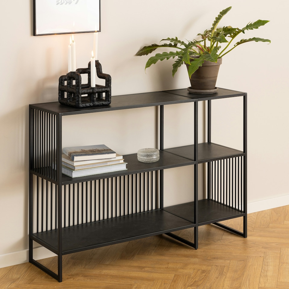 image 1 of Strington Bookcase with 2 Shelves in Black