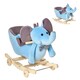 image 1 of HOMCOM 2-in-1 Baby Rocking Horse Ride On Elephant W/ Wheels Music, Blue