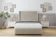 image 2 of Sloomy Stratford Cream Plush Divan Bed Base 2 Drawers Foot-End With 54 Inch Wingback Headboard & 12 Inch Matching Footboard | Cream | Cream | Super King | 1