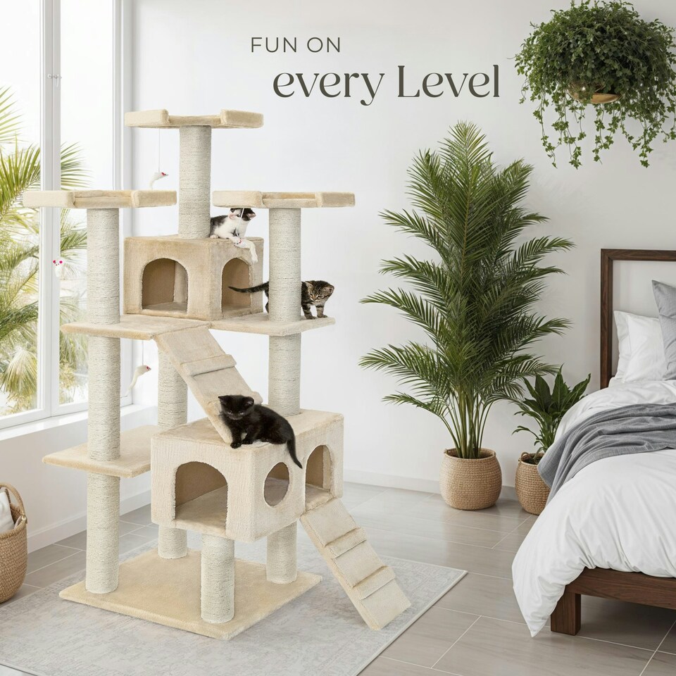 image 1 of Cat Tree Knuti - 186 cm, sisal cat scratching post - Beige