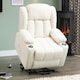 image 1 of Lovell Electric Lift Assist Riser Recliner with Massage and Heat - Cream