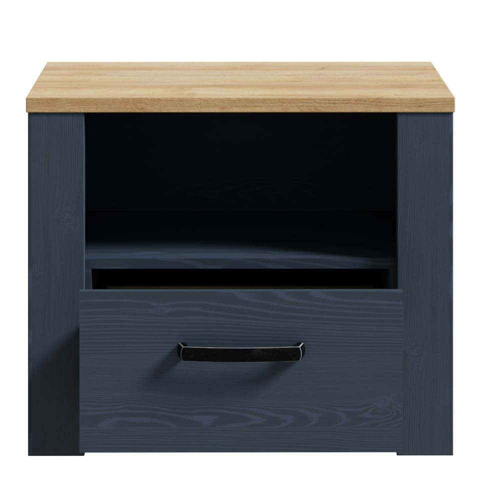 image 1 of Bohol 1 Drawer Bedside I n Navy Oak