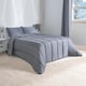 image 2 of OHS Reversible Coverless 10.5 Tog Soft Plush All Year Round Duvet Cover and Pillowcase Bedding Set Grey | Single
