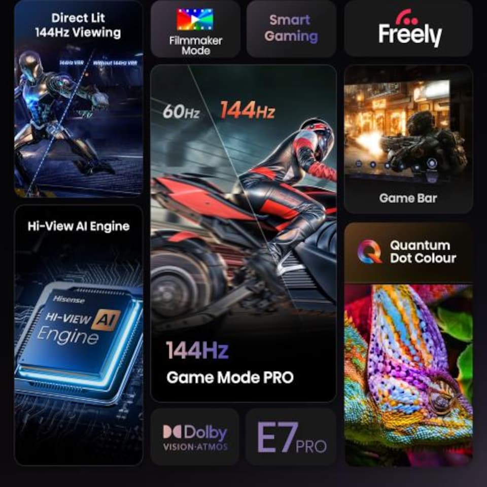 image 1 of Hisense 50E7QTUK-PRO 43inch 4K UHD QLED SMART TV WiFi Dolby Atmos