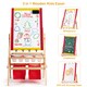 image 2 of COSTWAY 3-in-1 Wooden Kids Art Easel Magnetic Double Sided Easel Blackboard Whiteboard