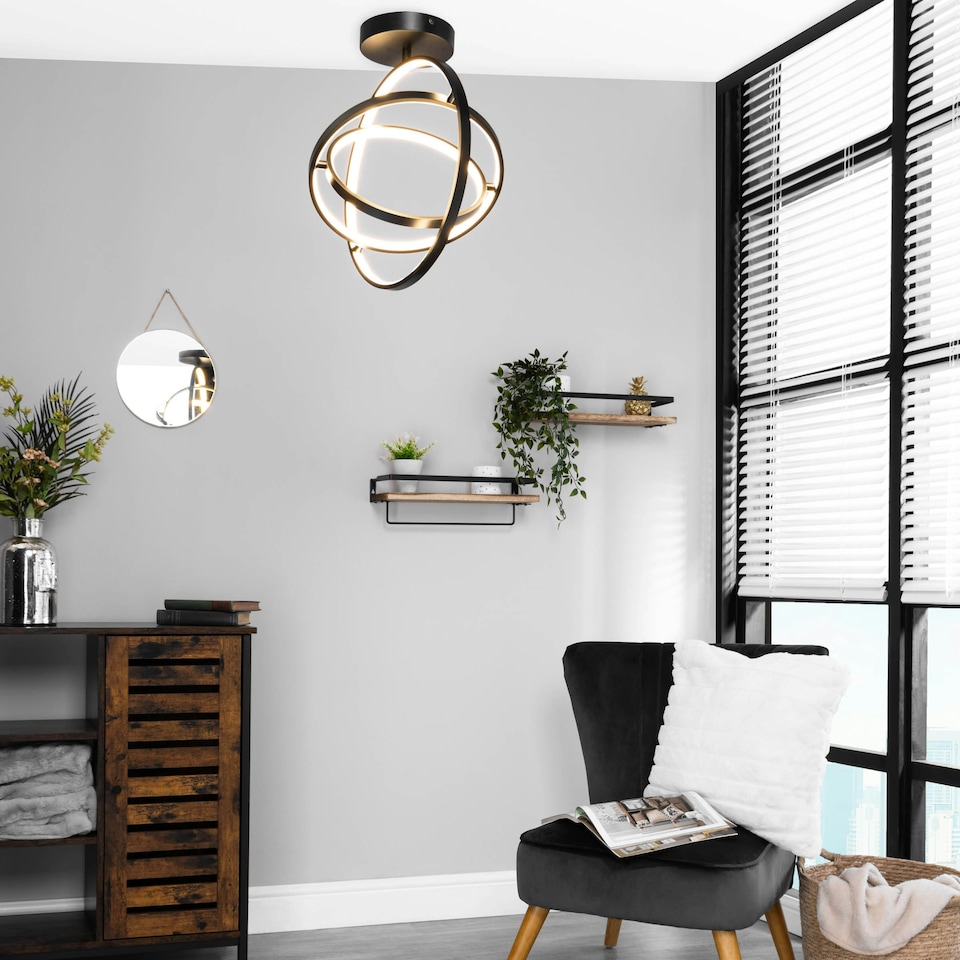 image 1 of BHS Ingel LED Ceiling Light | Black | Satin Black | 1