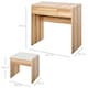 image 3 of HOMCOM Dressing Table Set Cushioned Stool Flip-up Mirror Drawer Chipboard Wood