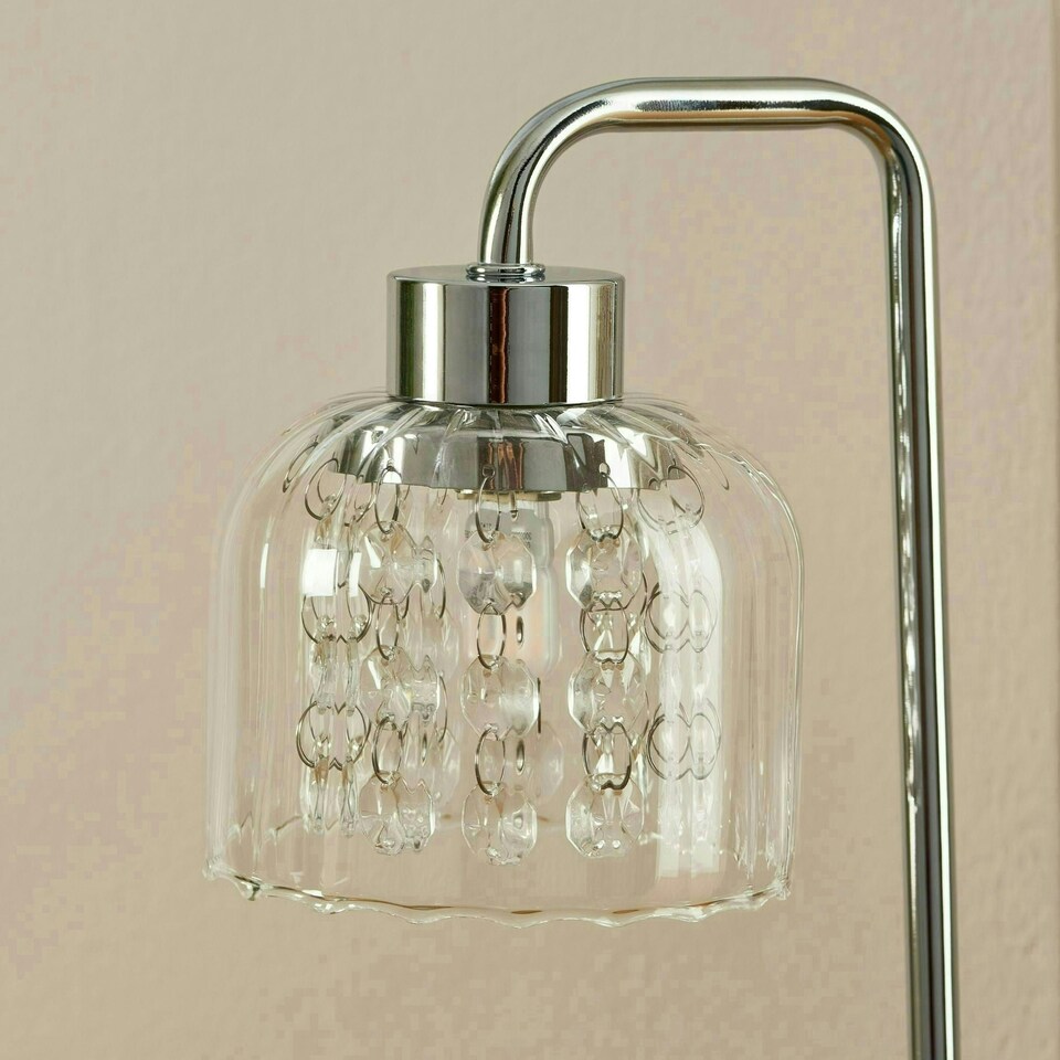 image 1 of Yarrow Polished Chrome & Glass Table Lamp
