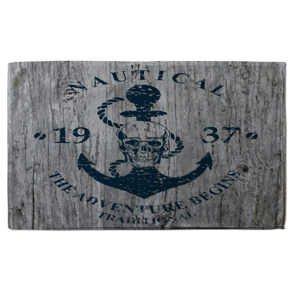 image 1 of Anchor Print on Wood (Kitchen Towel)
