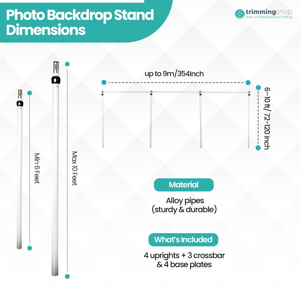 image 1 of Portable Pipe & Drape Frame, Backdrop Stand Set for Weddings - 3m x 9m