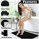 image 2 of VELVETIO Faux Fur Bath Mat Set Shaggy Super Soft Plush Anti Slip PVC Back Black