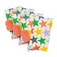 image 1 of Multipack of 6 Sheets of Wrapping Paper & 6 Tags | Birthdays | For Him/Her | Retro Stars Design White