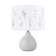 image 2 of Set of 2 Tuscan - White Ceramic Lamps with White Fern Shade White | White
