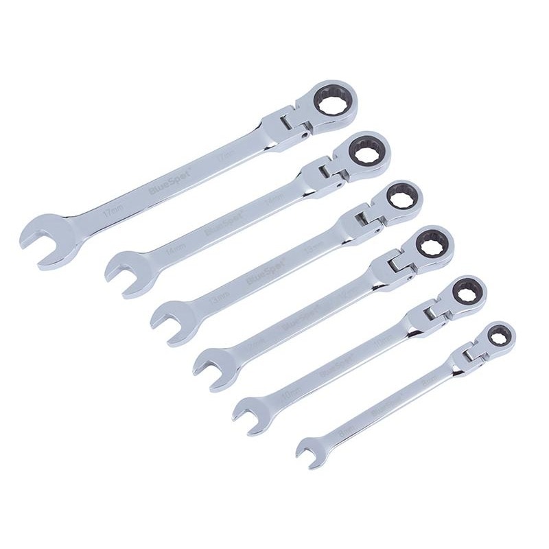 Bluespot Tools Flexible Head Ratchet Set Multi Multi Colour 6 Piece 8-17mm 1